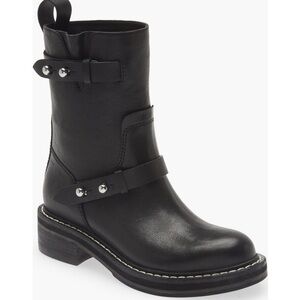 Rag & Bone Leather Buckle Short Moto Boots Size 37.5